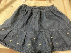 デニムフレアスカート パールボタン付き　SHOO・LA・RUE サイズ130