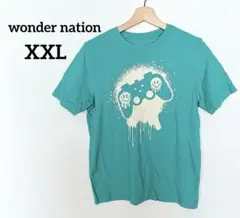 wonder nation ゲームコントローラー 半袖Tシャツ 【XXL】緑系