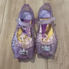 16cm ラプンツェル サンダル 紫色 グリッター