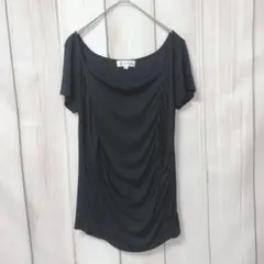 【エムケーミッシェルクラン】デザイン 半袖Tシャツ ブラック　Mサイズ