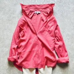 アニエスベー フランス製 ピンク系 ブラウス 洗える綿100%