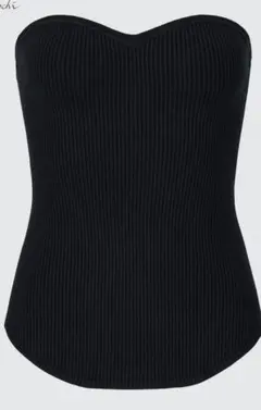 【ユニクロ】3Dスフレヤーンリブビスチェ（スムース）ブラック