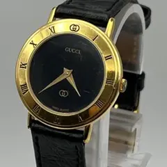 稼働品 GUCCI 9200M ゴールド ブラック ダイヤル 腕時計 - メルカリ