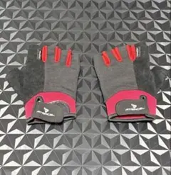 【美品】ATERCEL トレーニンググローブ 筋トレ 黒×赤