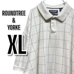 【680】ROUND TREE & YORKE チェックUSA古着 ポロシャツ