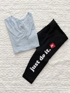 〓週末SALE〓　ナイキ　DRI-FIT VネックTシャツ　レギンスセット　良品