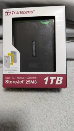 Transcend ポータブルHDD 1TB 耐衝撃 StoreJet 25M3