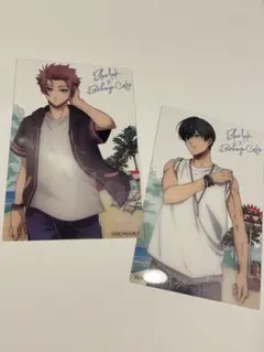 ブルーロック 文房具カフェ ビーチ 特製クリアカード 糸師冴 糸師凛 セット