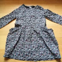 花柄 長袖ワンピース 4歳 100cm