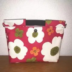 バッグインバッグ　花(濃ピンク)