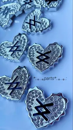 ♡キラキラハートカボション♡ 4個入り