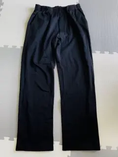 黒 ストレートパンツ ゴムウエスト