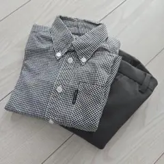 COMME CA ISM 白黒チェック シャツとスラックス