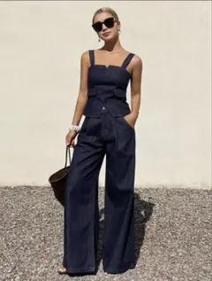 ZARA ジャンプスーツ ビスチェ デニム オーバーオール レア Mサイズ 