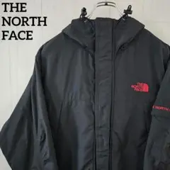 ノースフェイス☆マウンテンパーカー ナイロン 裏地チェック L 黒 0035