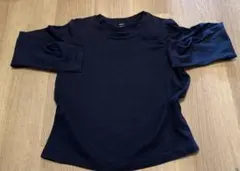 ユ*ン様 UNIQLO 綿96%ネイビー長袖シャツ