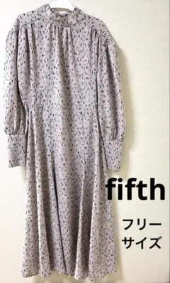 美品 fifth 花柄　ワンピース ロング 長袖 フレア