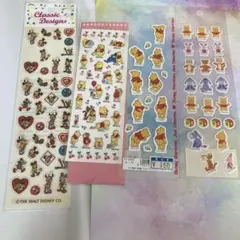 くまのプーさん　昭和レトロ　ディズニー　シール　ミッキー
