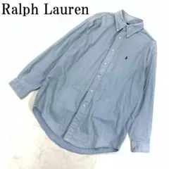 LA7595 ラルフローレン コットン 長袖ボタンシャツ ブルー M