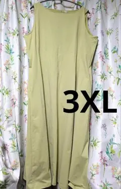 ユニクロ 3XL ライトグリーン ウルトラストレッチエアリズムワンピース 丈短め