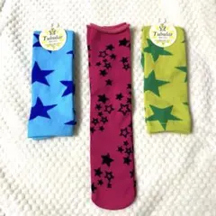 新品未使用　レディース　靴下　3足セット　 星柄　水色　ピンク　黄緑
