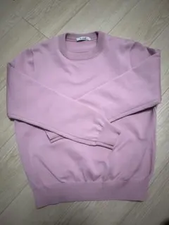 スローン SLOANE ピンク　天竺 二重編み クルーネック ニット