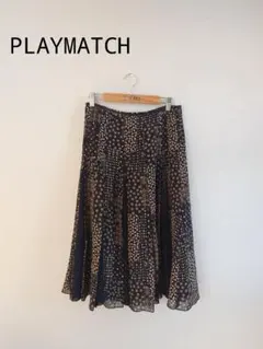 （最終お値下げ）PLAYMATCH ドット柄シフォン フレアスカート
