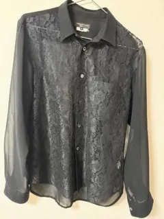 COMME des GARCONS HOMME PLUS　レースシャツ XS 黒のサムネイル