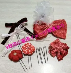 七五三　髪飾り　ヘッドドレス　着物リメイク　753　卒業式