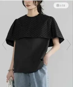 【新品】ELFRANK ドットチュールケープブラウスのサムネイル