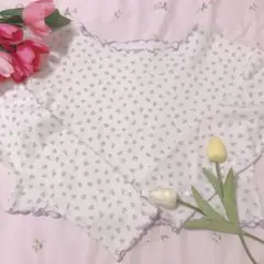 NICE CLAUP サーマルロンT 花柄♡ フレンチガーリー♩
