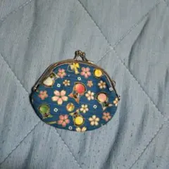 花と鳥の刺繍 コインケース