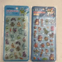 2枚セット　ディズニー　ぷくぷくシール　トイストーリー　モンスターズインク