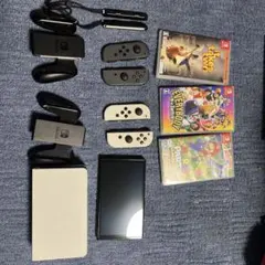 【4人ですぐに遊べる】 有機ELモデル ＋ジョイコン計4本＋ソフト3本