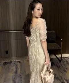 ANDRESD WAVE PIPING FRARE DRESS S イエロー - メルカリ