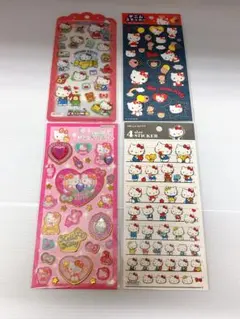 4種セット　ハローキティ　ジュエルシール　ジェリーシール　デニムステッカー　新品