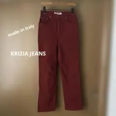 KRIZIA JEANS ロゴ スキニーパンツ ワインレッド 28インチ