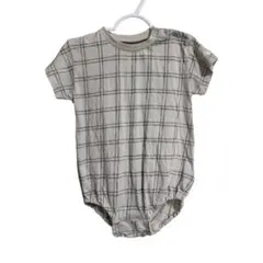 PUPPAPUPO チェック柄 ロンパース ボンネット セット