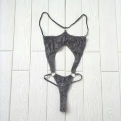 ダークグレー Tバックワンピース水着