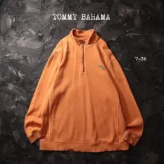 TOMMY BAHAMAトレーナー ハーフジップ　刺繍　ワンポイント　コットン