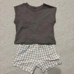 セットアップ ギンガムチェック ブラウン