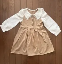 入学卒業式　110センチ　フォーマルワンピース ベージュホワイト