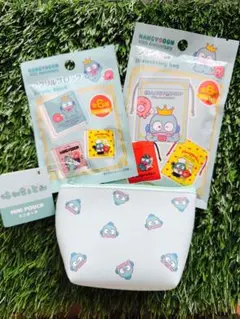 ハンギョドン　ミニポーチ ・プチ巾着・アクリルブロック3点セット【新品】　セリア