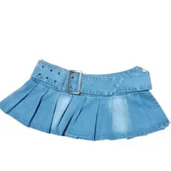 デニムプリーツミニスカート　Sサイズ　y2k　ギャル　平成
