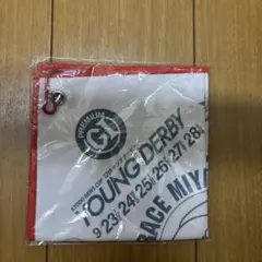 ピタッとくっつくタオル ホワイト/レッド 約35×35cm