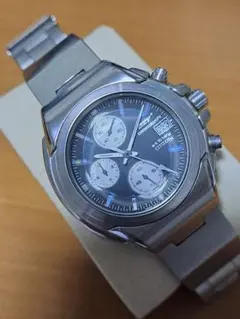 美品良品)シチズンオキシークロノグラフデイトラウンドメンズ黄色文字