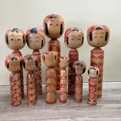 D-3 【大量セット】昭和レトロ こけし まとめ売り 伝統工芸品 古道具12