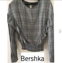 Bershka チェックフリルブラウス Mのサムネイル