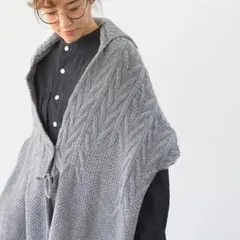 (g) グラム シープヤーン ケーブル編みストール