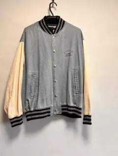 BEAMS HEART スタジャン風ジャケット デニム×ホワイトSサイズ